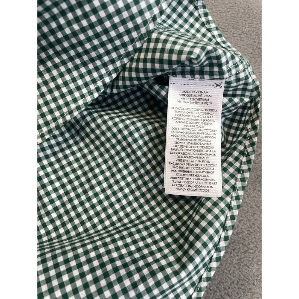 Polo Ralph Lauren Shirt Mens Large Green Gingham Classic Fit Button Down